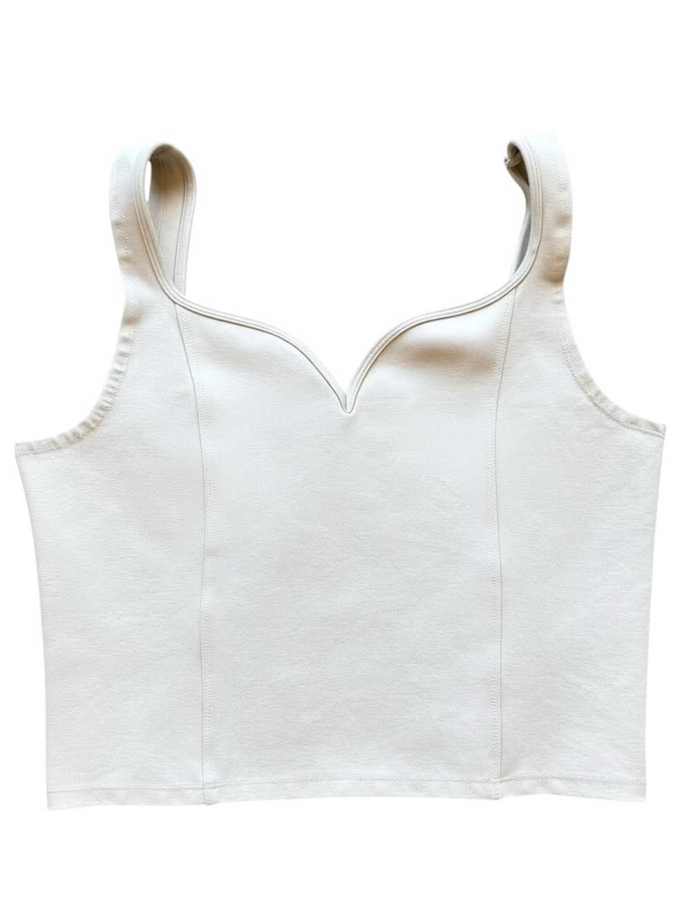Abercrombie Soft Collection Clean Girl Cream Sweetheart Corset Crop Top S